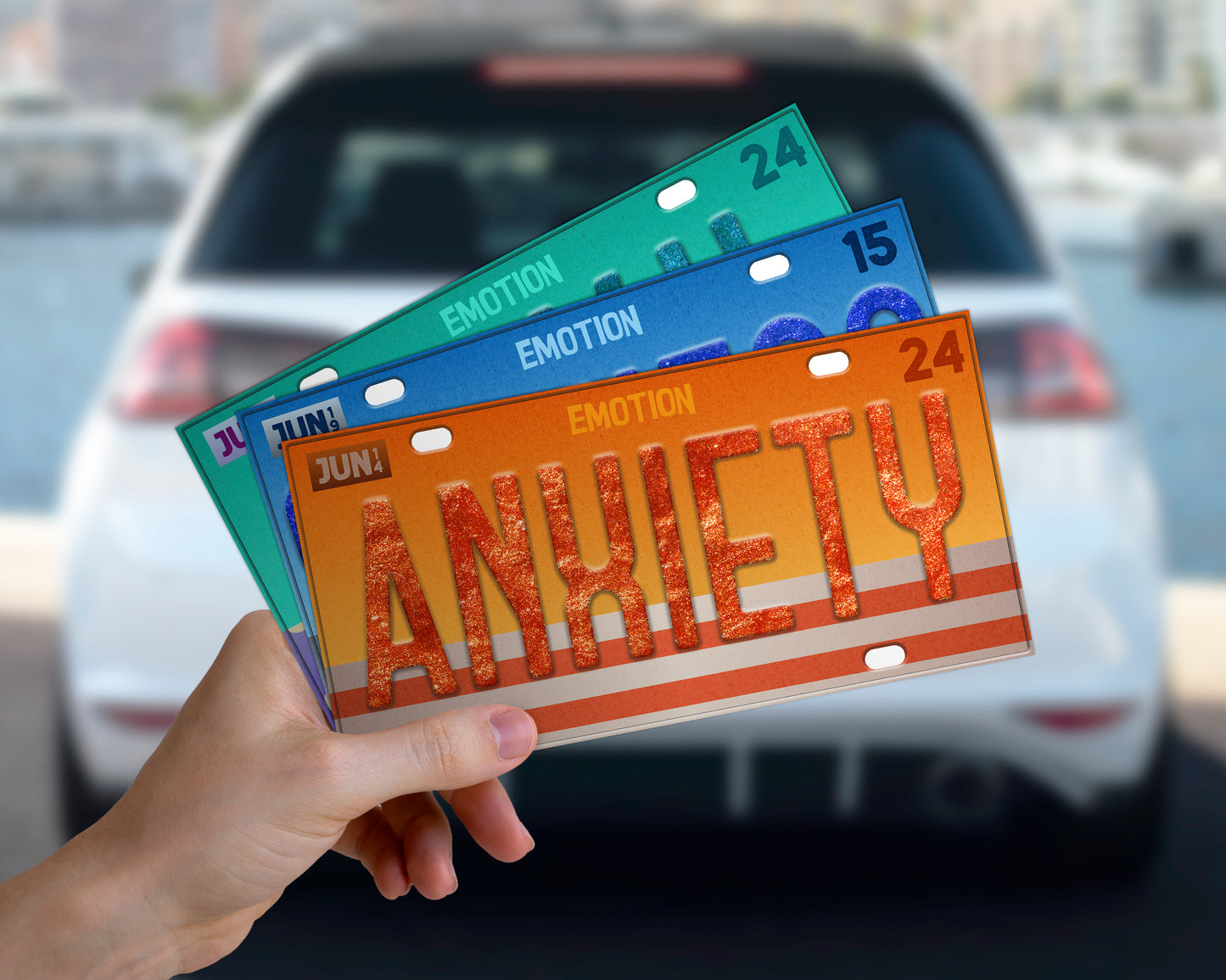 Anxiety emotion bumper sticker