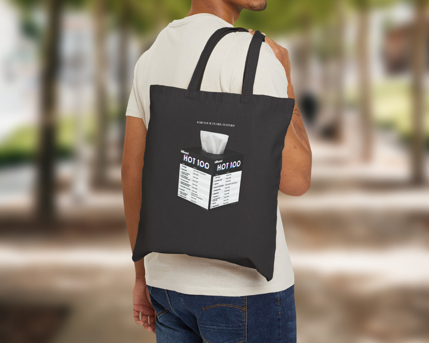 For your tears, haters cotton canvas tote bag