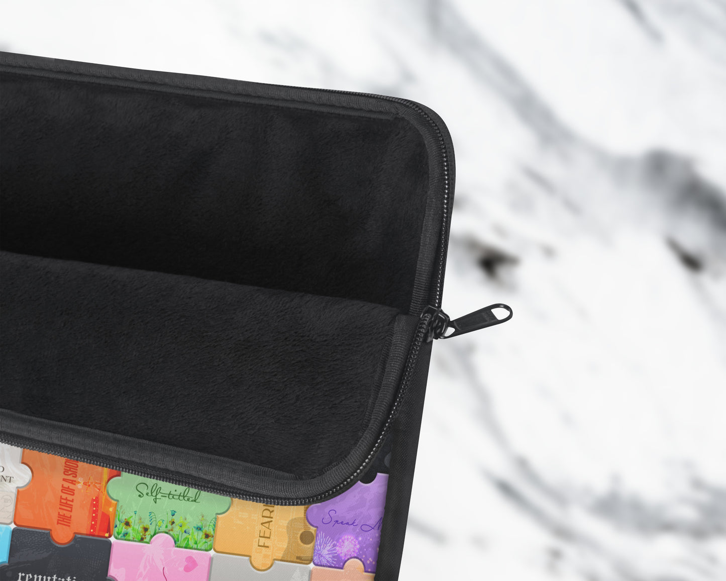 The Eras puzzles laptop sleeve
