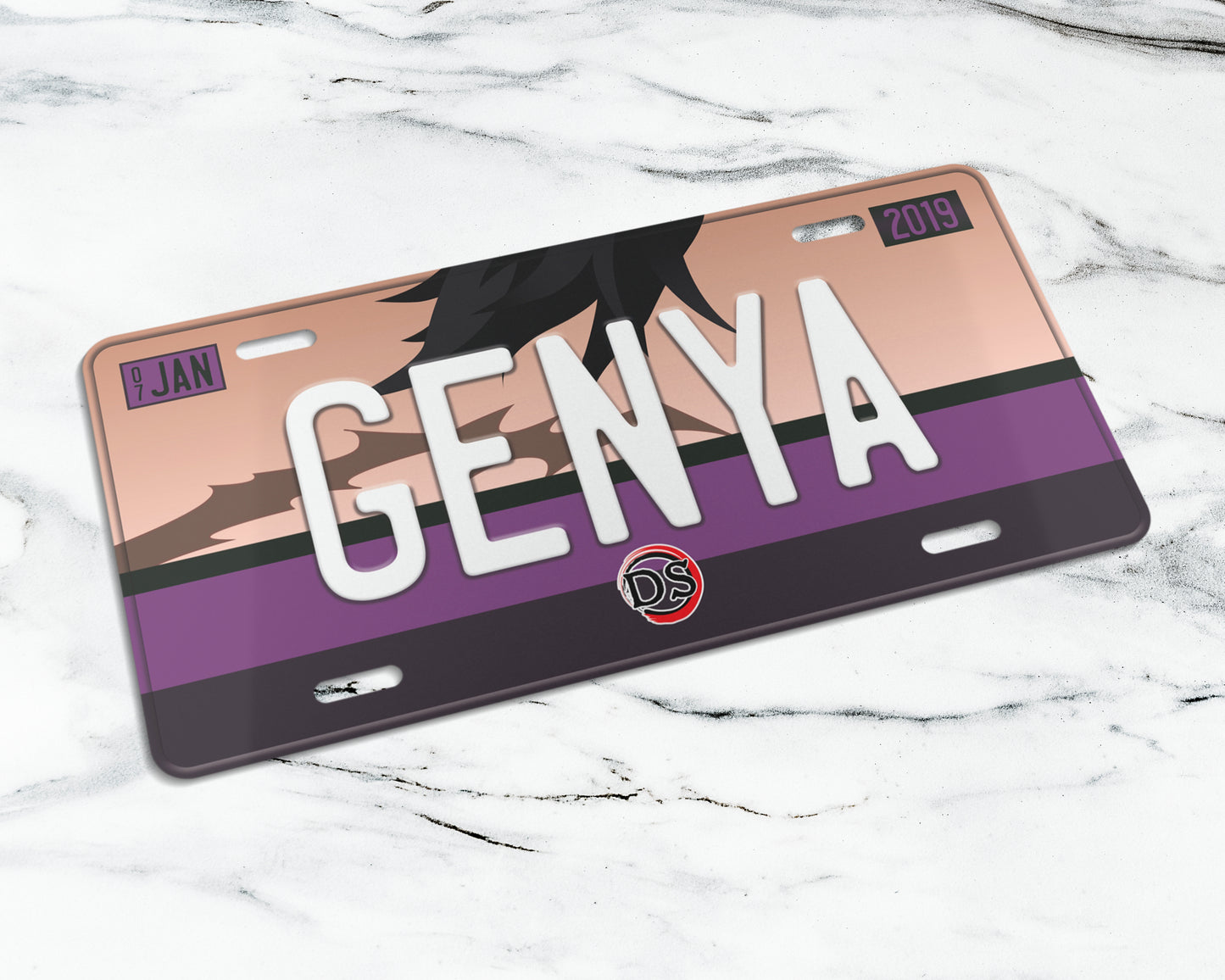 Set of anime characters license plate