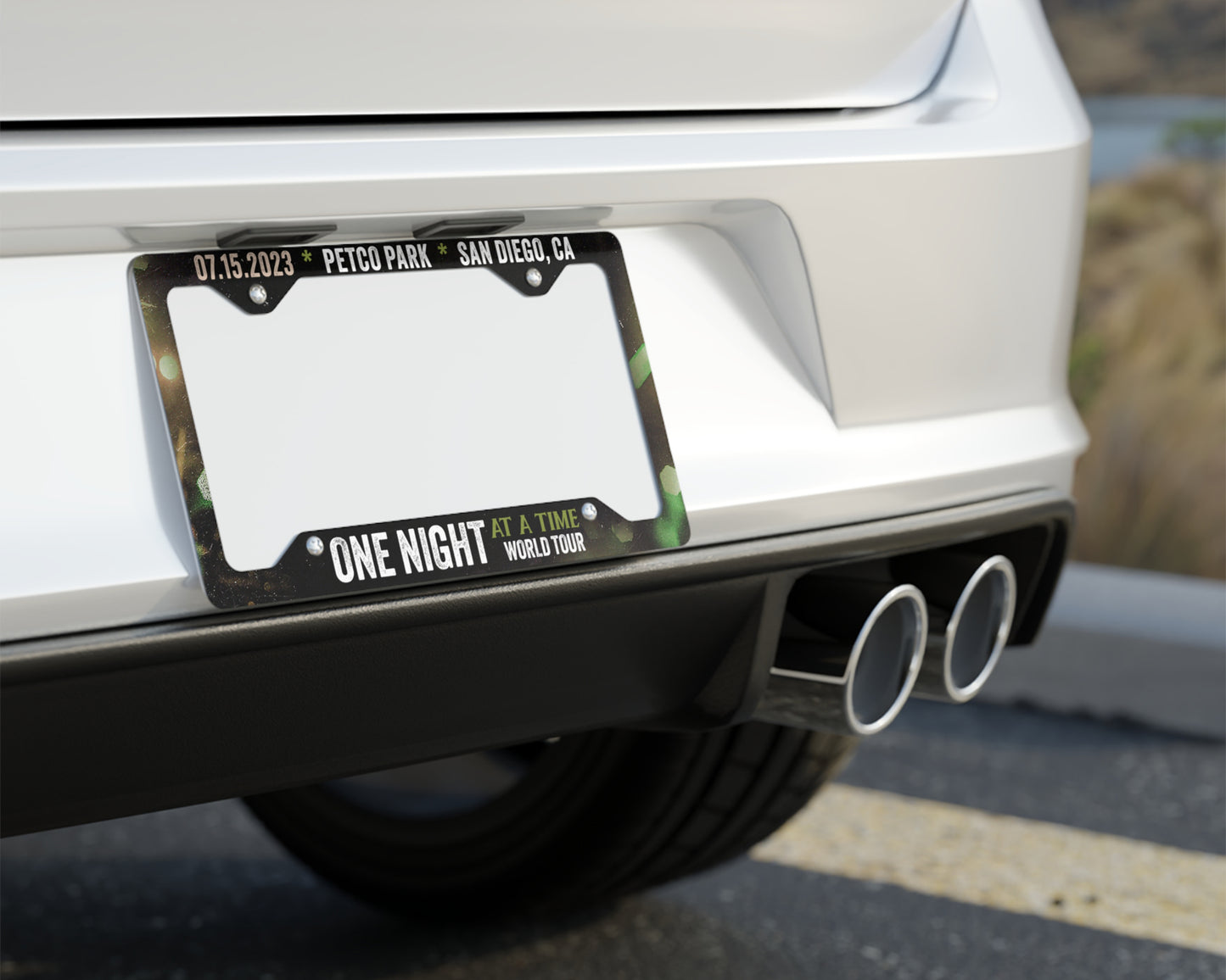 One Night at a Time World Tour license plate frame