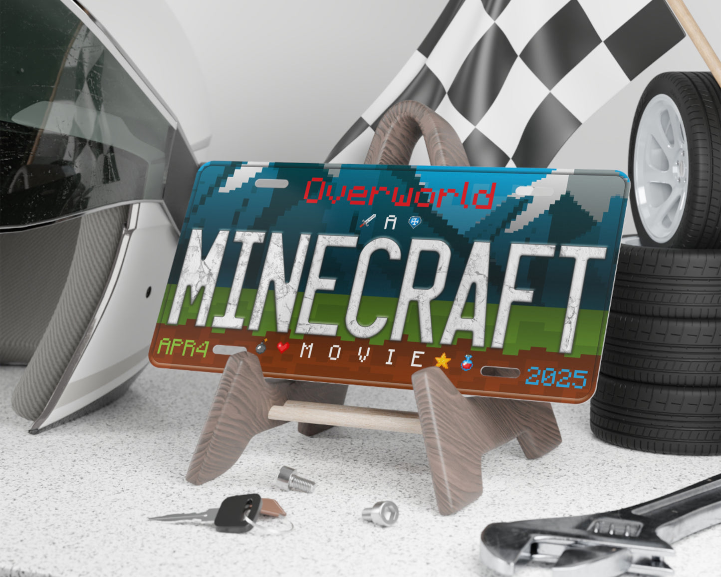 A Mine craft Movie (2025) movie license plate