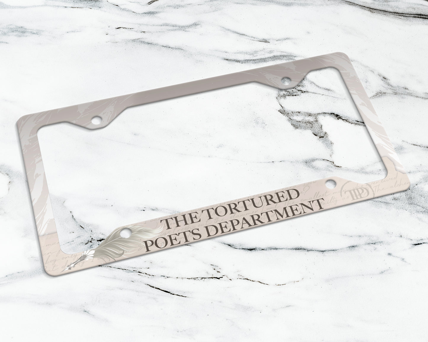 Tortured Poets era license plate frame