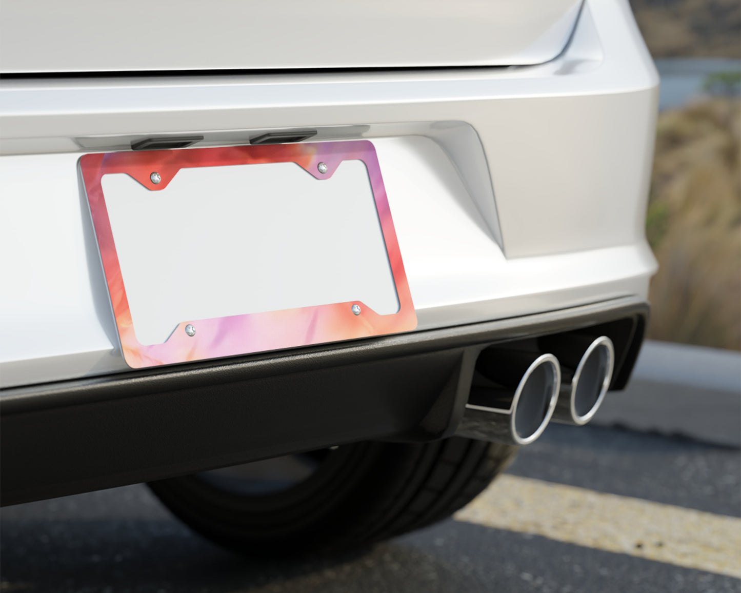 Abstract Pink and Orange Background The Eras Tour license plate frame