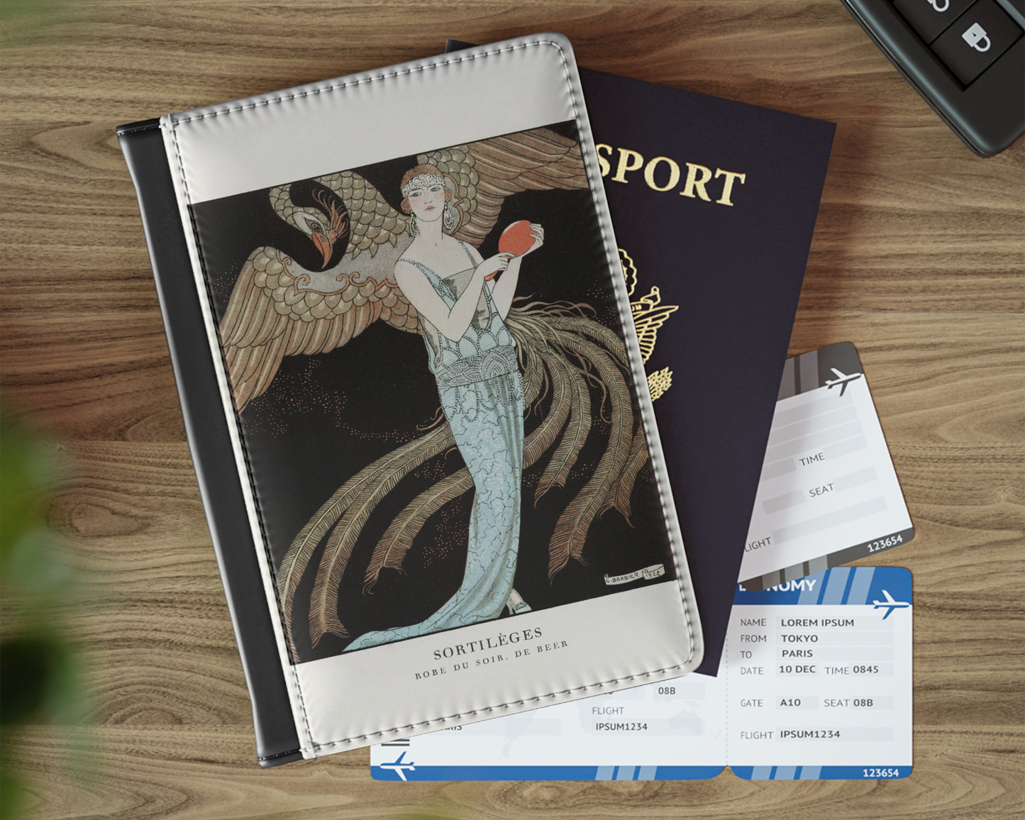 George Barbier - Sortilèges: Evening Dress, de Beer passport cover