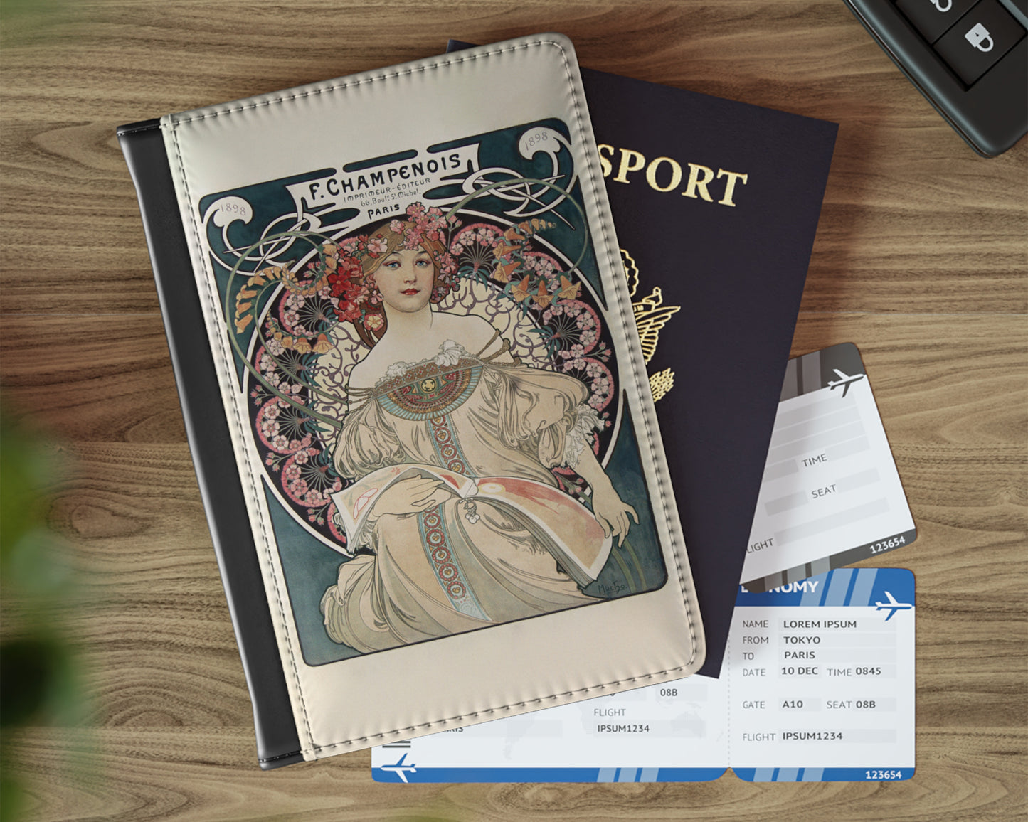 Alphonse Maria Mucha - F. Champenois Imprimeur-Editeur passport cover