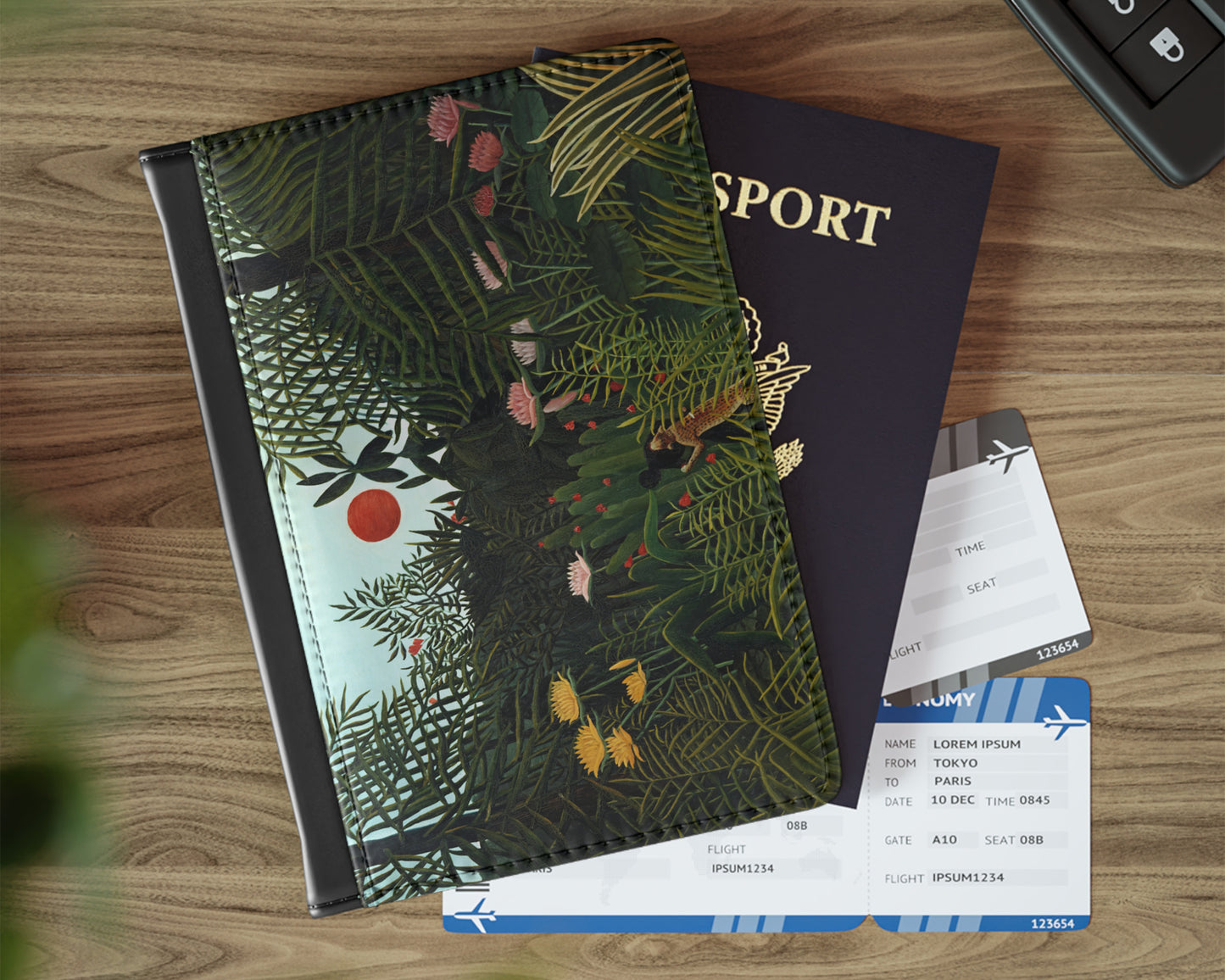 Henri Rousseau - Virgin Forest with Sunset passport cover