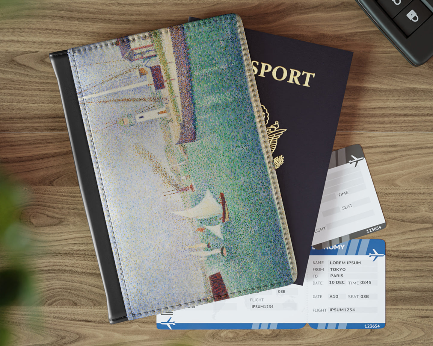 Georges Seurat - Entrance of The Port of Honfleur passport cover