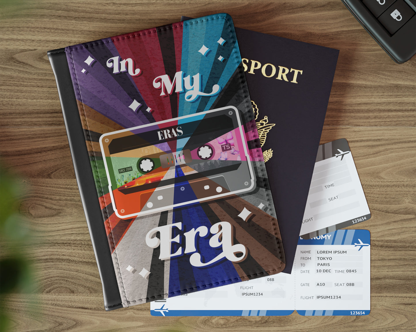 In my Eras era vintage cassette tape passport cover