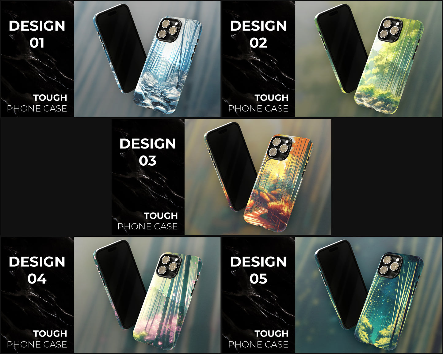 Bamboo forests in anime style iPhone case