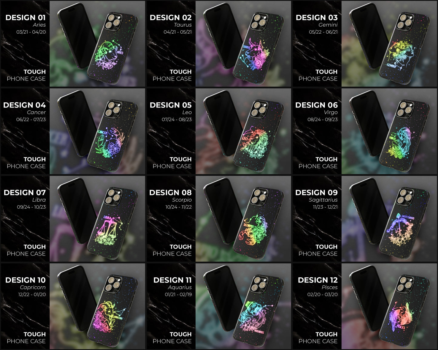 Zodiac sign glowing starry skies iPhone case