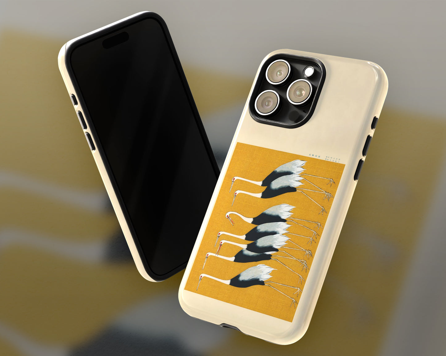 Ogata Korin - A Traditional Portrait of a Flock of Beautiful Japanese Red Crown Crane iPhone case