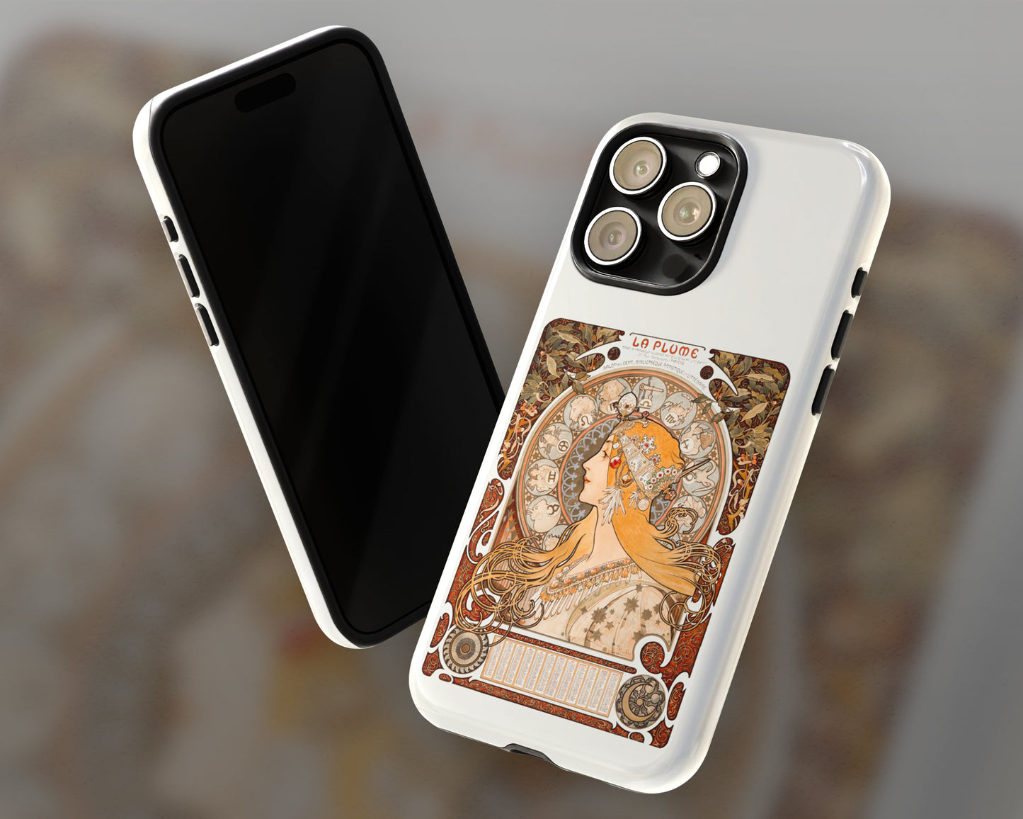 Alphonse Maria Mucha - Zodiaque (La Plume) iPhone case