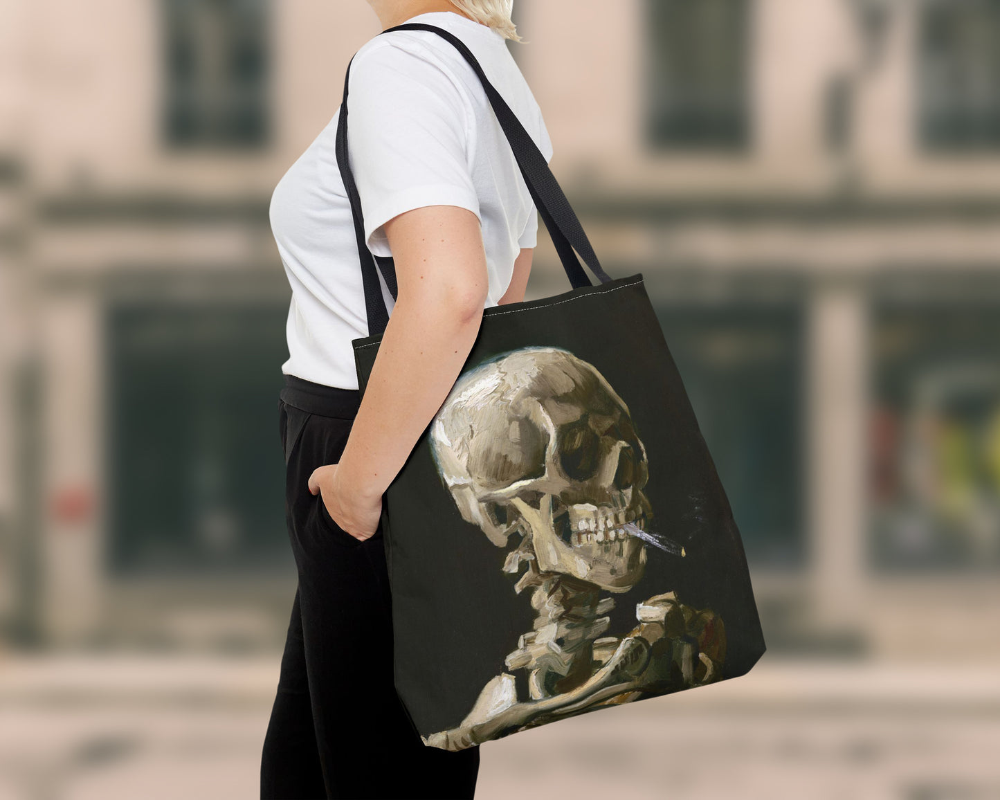 Vincent van Gogh - Head of a Skeleton with a Burning Cigarette tote bag
