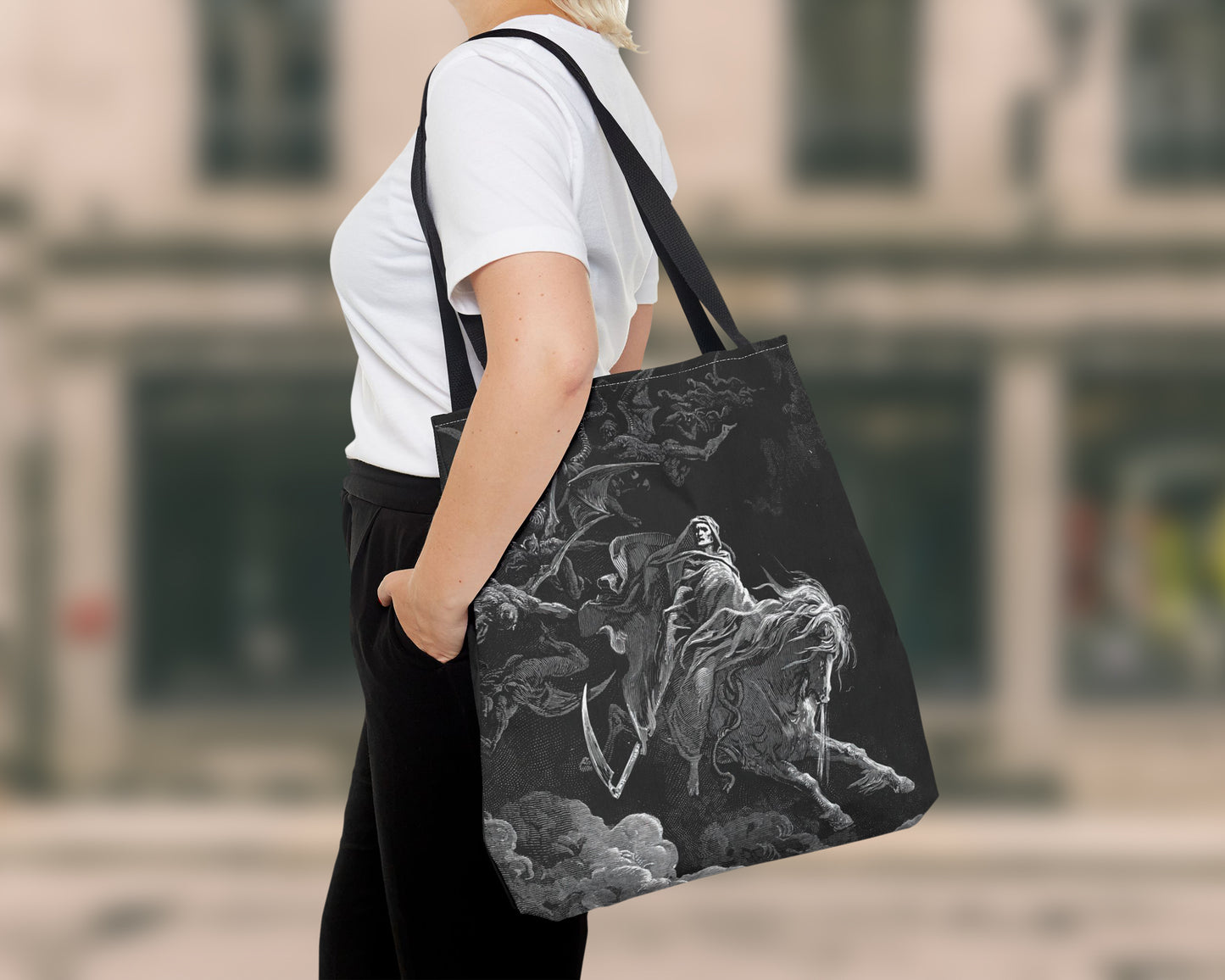 Gustave Dore - The Vision of Death tote bag