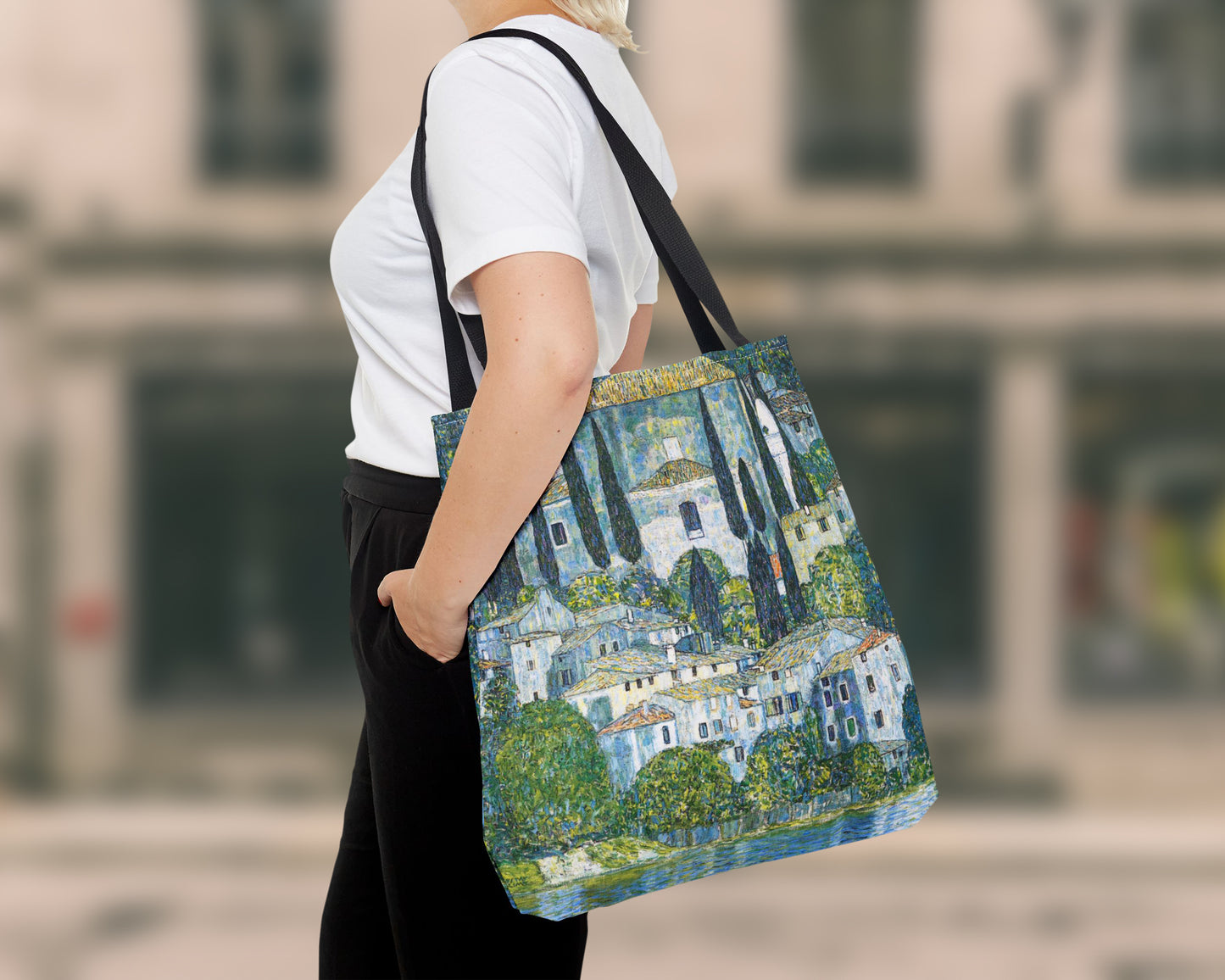 Gustav Klimt - Kirche in Cassone tote bag