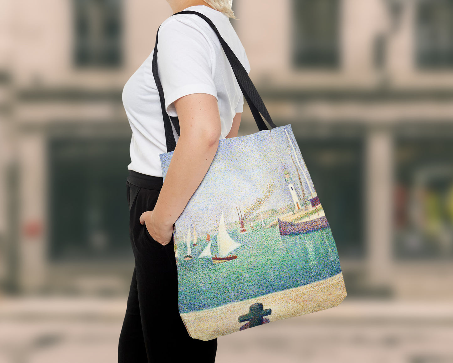 Georges Seurat - Entrance of The Port of Honfleur tote bag