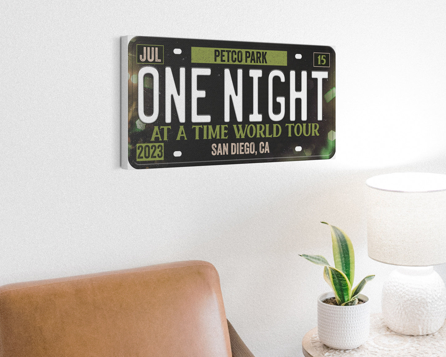 One Night at a Time World Tour canvas wall decor