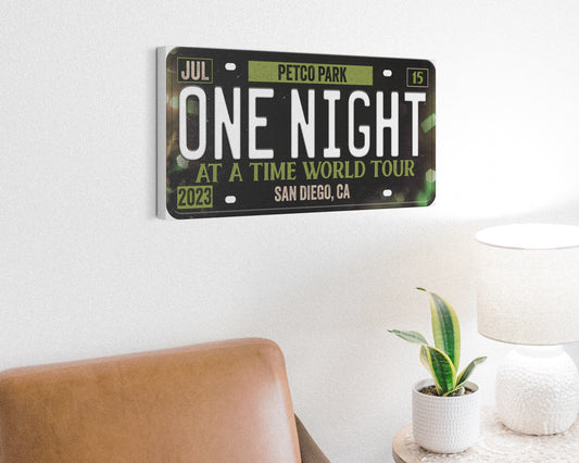 One Night at a Time World Tour canvas wall decor