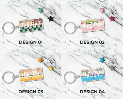 Set of anime characters acrylic keychain