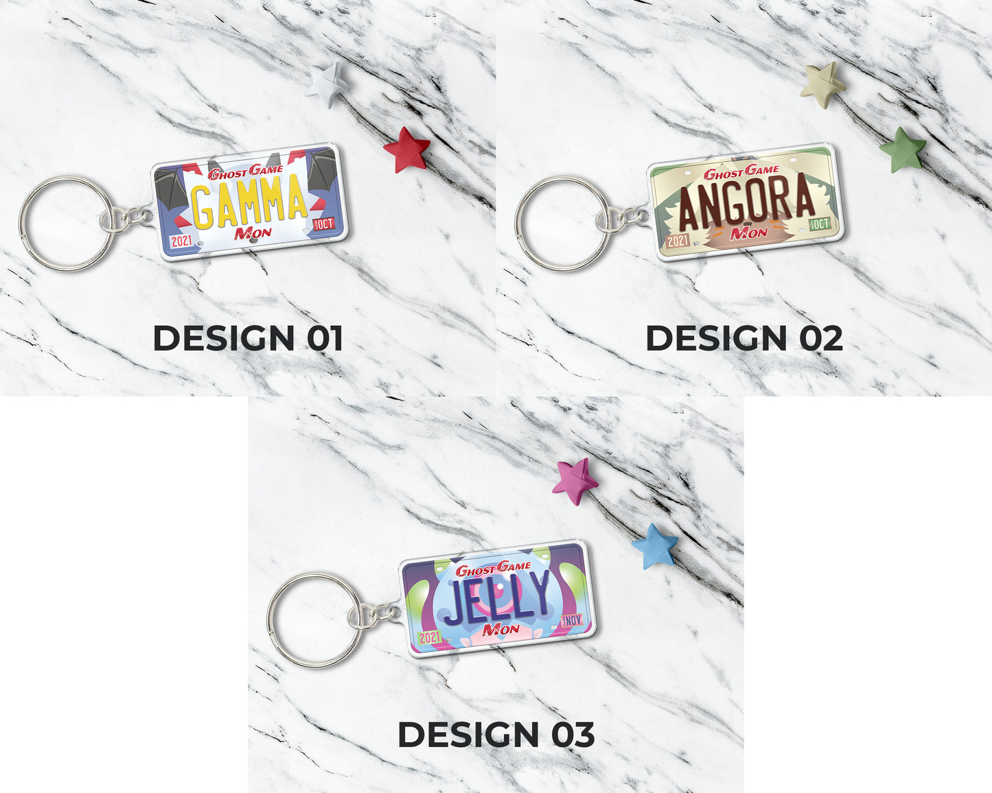 Set of anime characters acrylic keychain