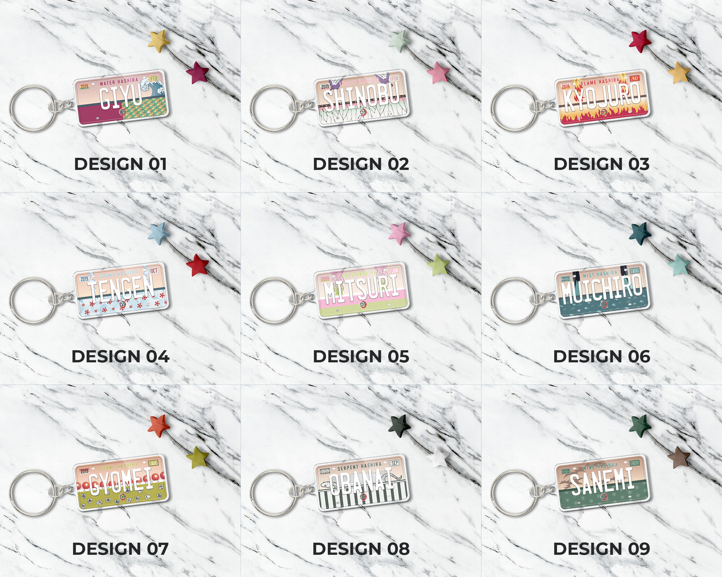 Set of the Hashira acrylic keychain