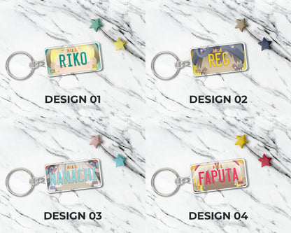 Set of anime characters acrylic keychain