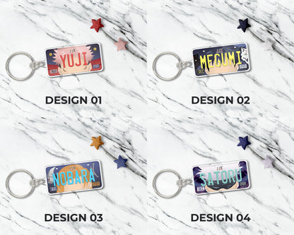 Set of anime characters acrylic keychain