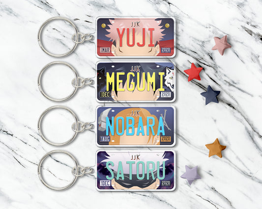 Set of anime characters acrylic keychain