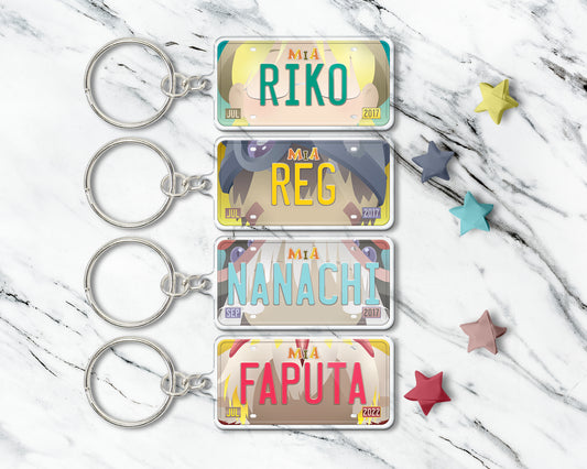 Set of anime characters acrylic keychain