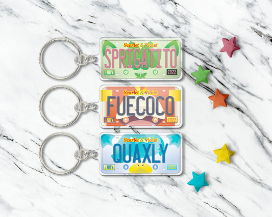 Set of Paldea starters acrylic keychain