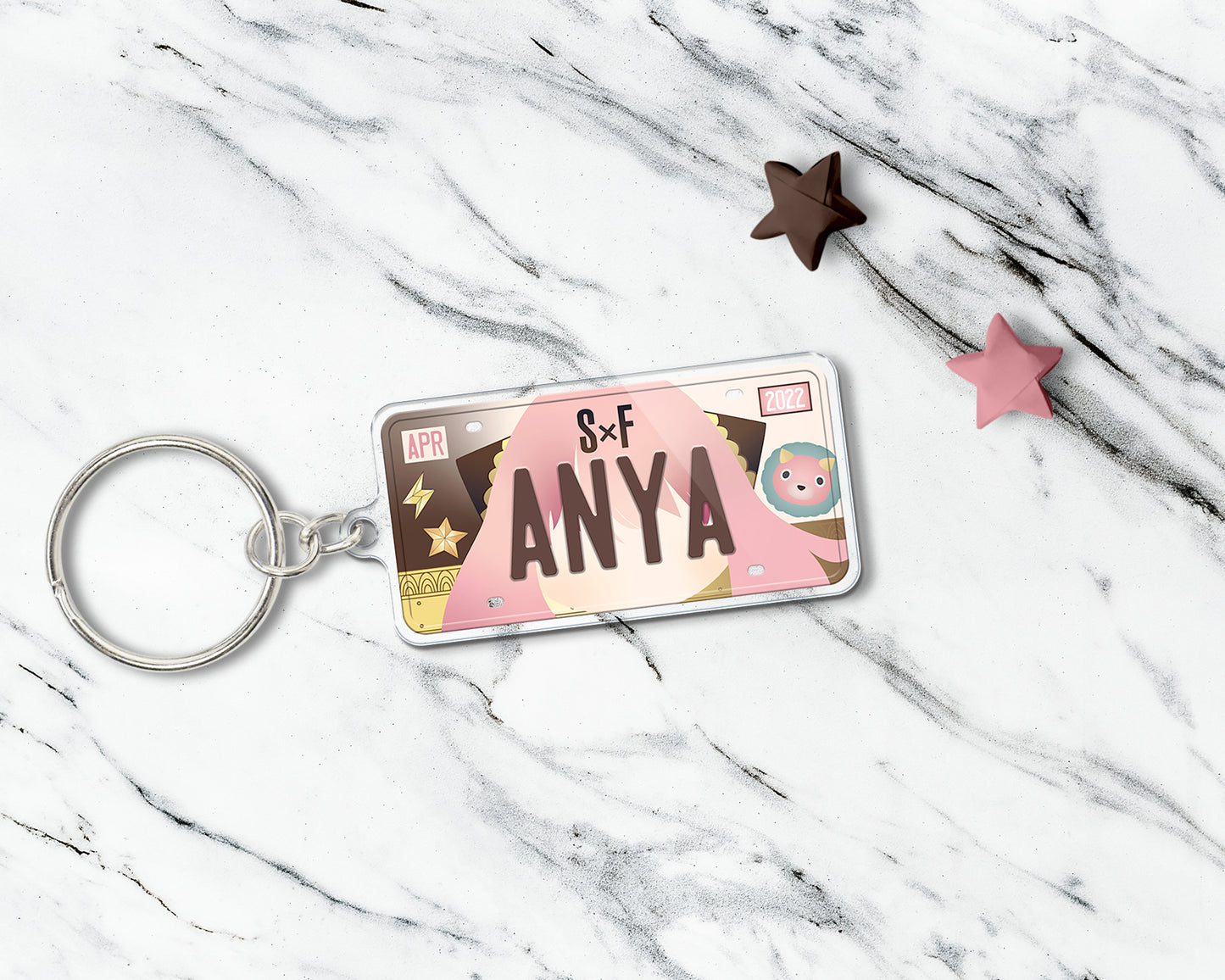 Set of anime characters acrylic keychain