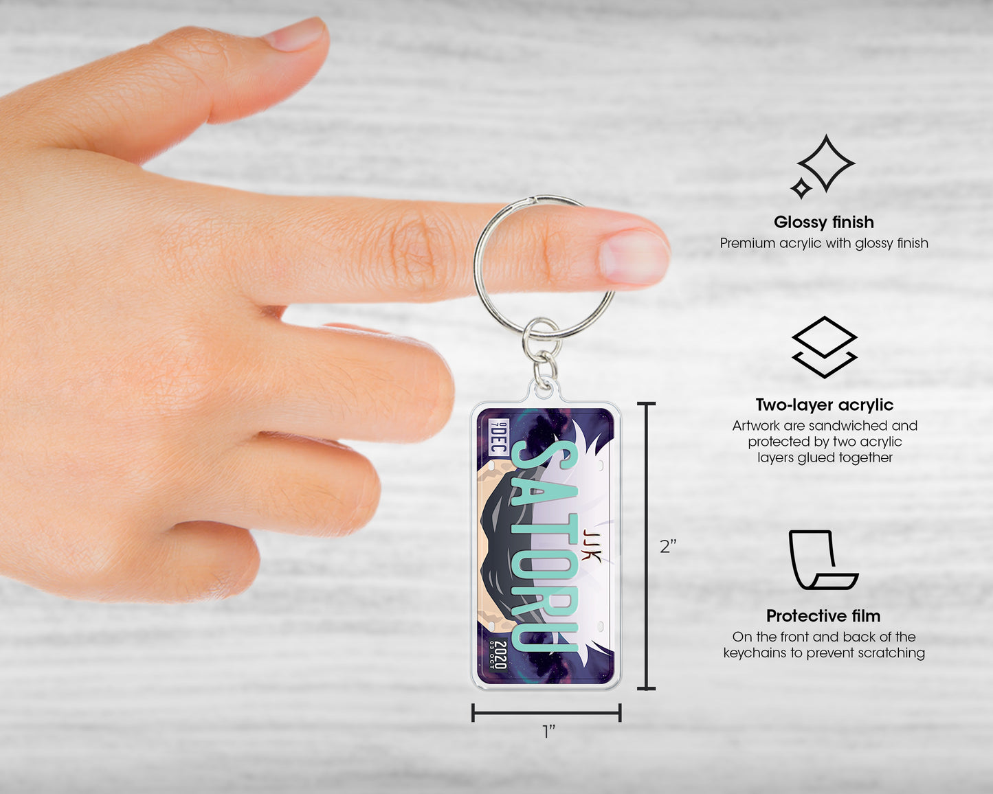 Set of anime characters acrylic keychain