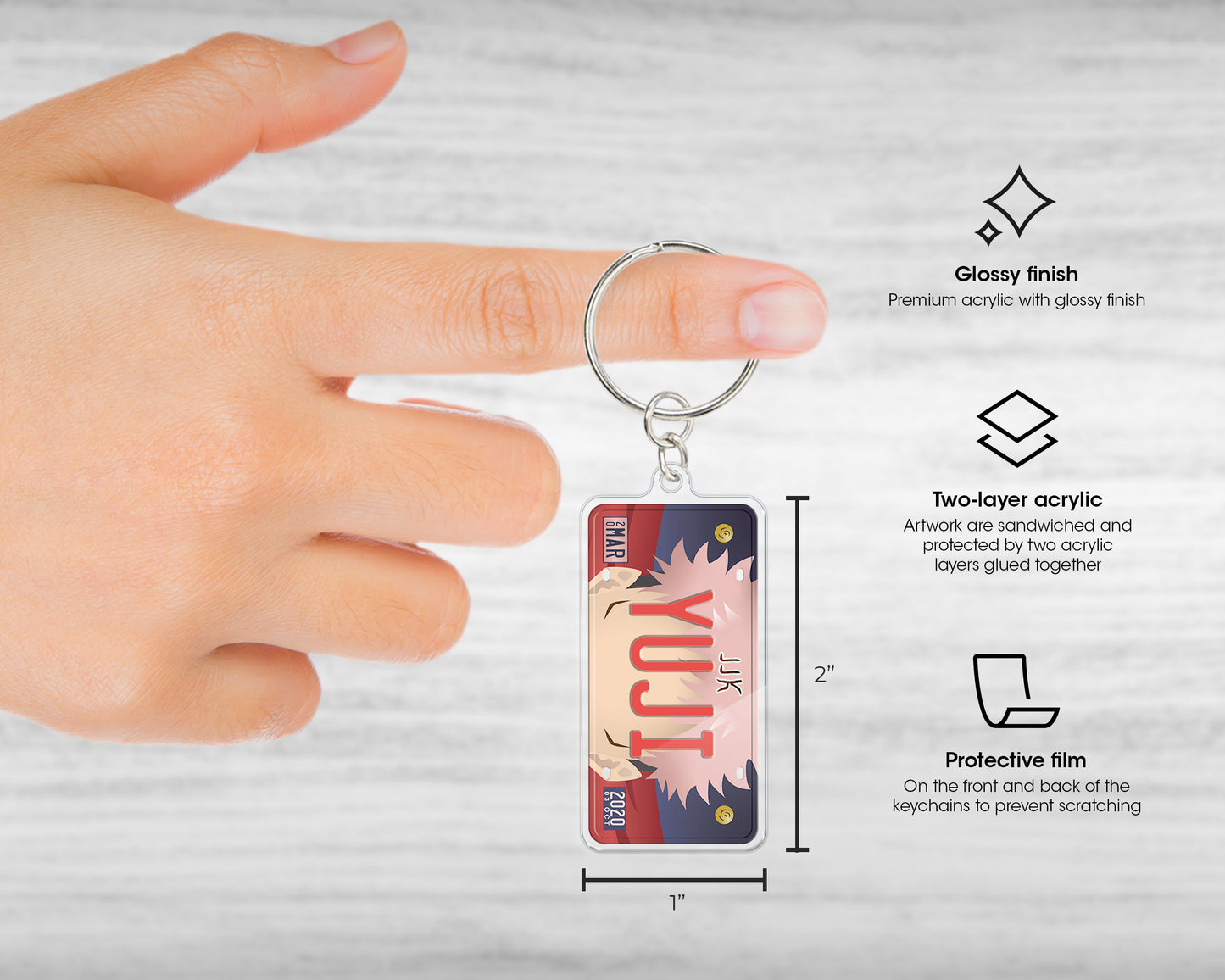 Yuji acrylic keychain