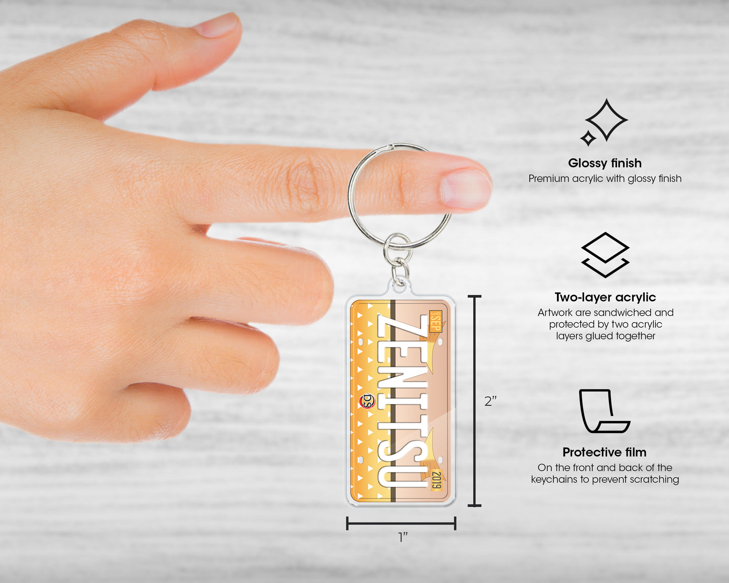 Zenitsu acrylic keychain