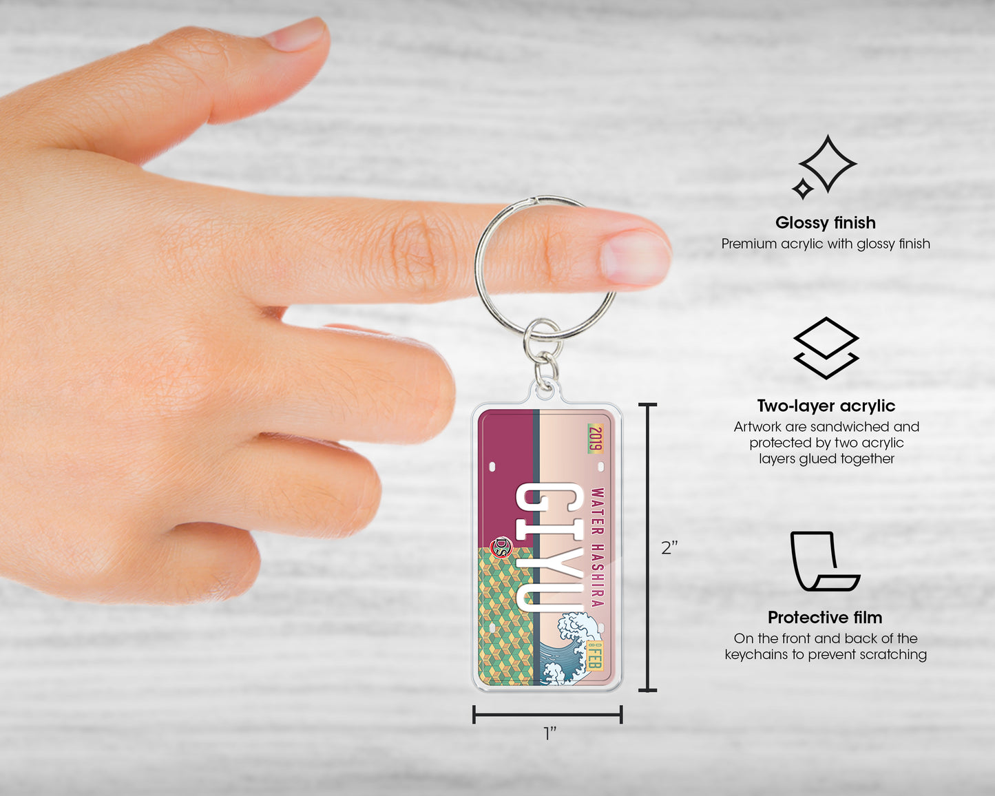 Giyu acrylic keychain