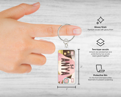 Anya acrylic keychain