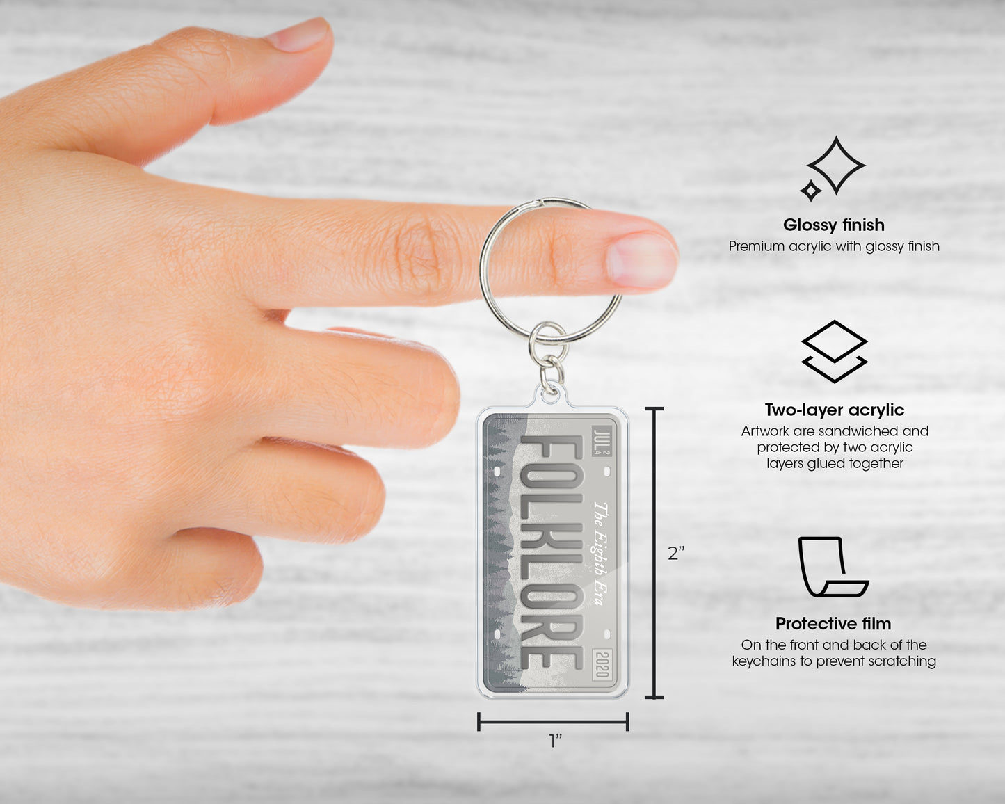 Folklore era acrylic keychain