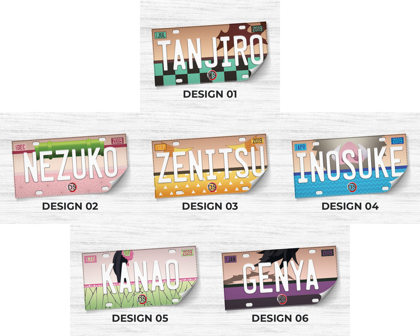 Set of anime characters bumper sticker