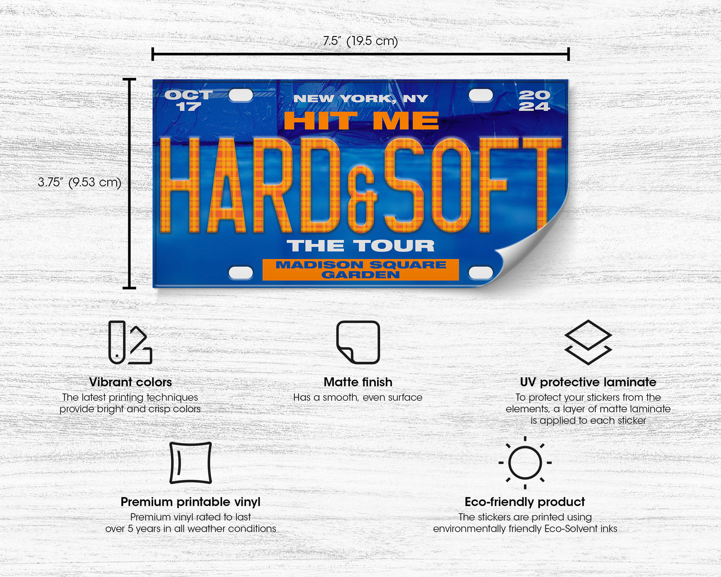 Hit Me Hard and Soft: The Tour bumper sticker