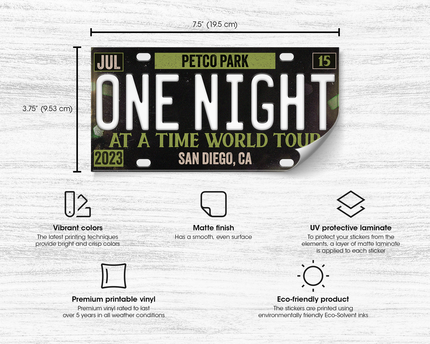 One Night at a Time World Tour bumper sticker