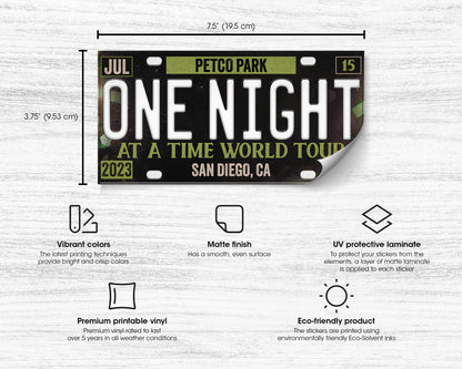 One Night at a Time World Tour bumper sticker