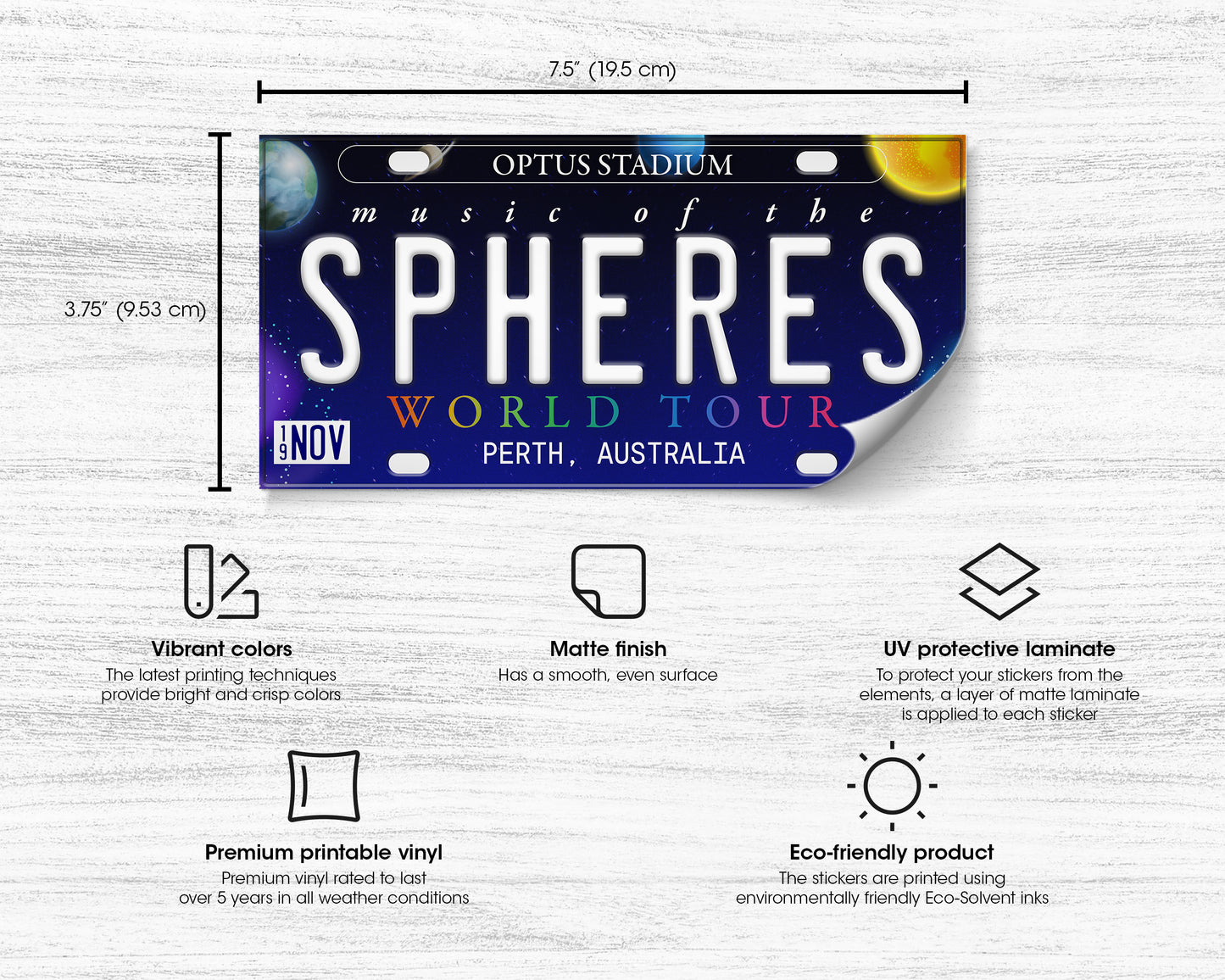 Music of the Spheres World Tour bumper sticker