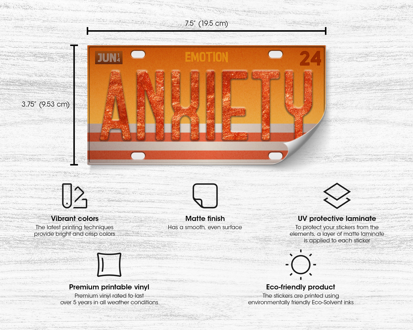 Anxiety emotion bumper sticker