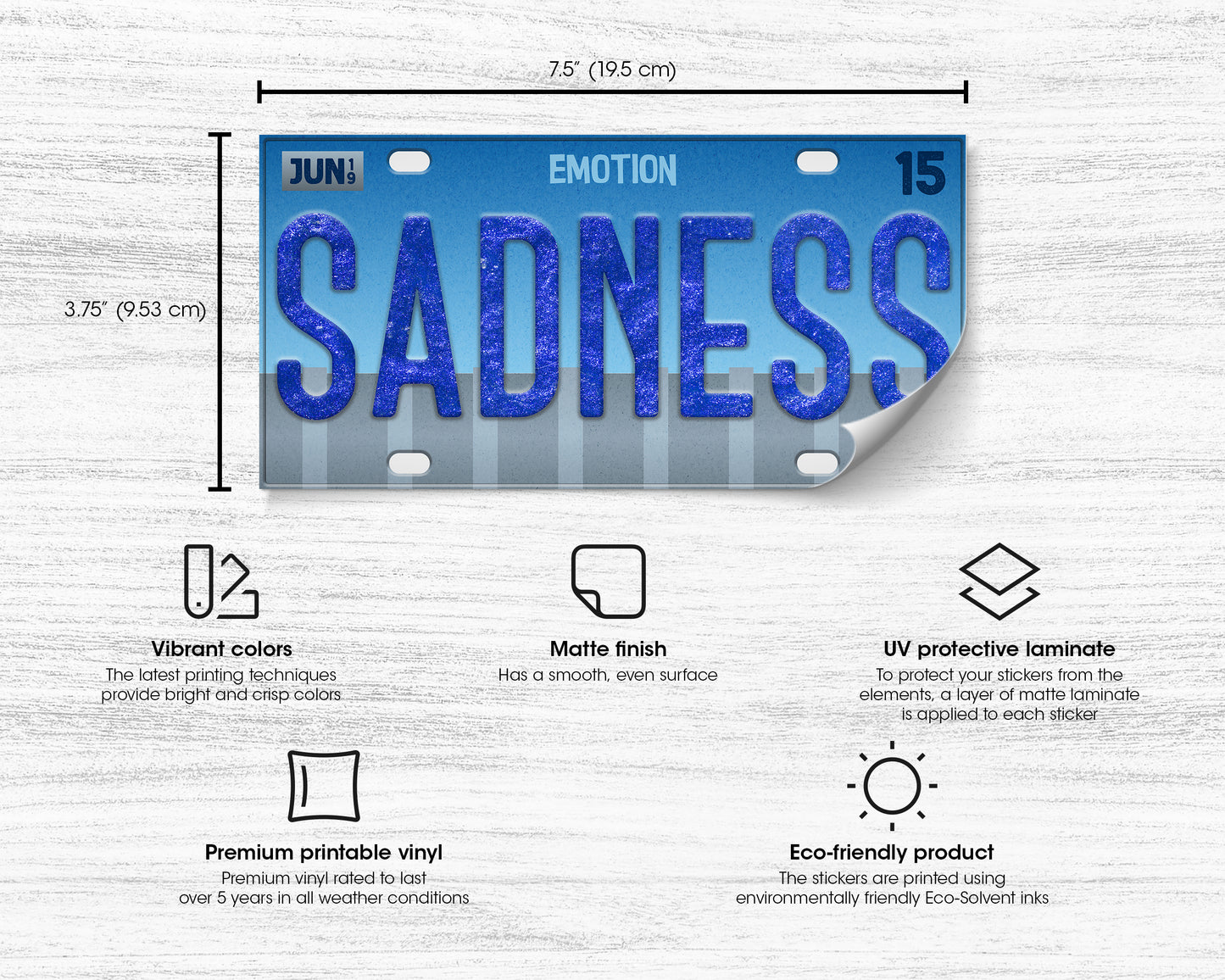 Sadness emotion bumper sticker