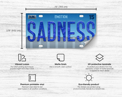 Sadness emotion bumper sticker