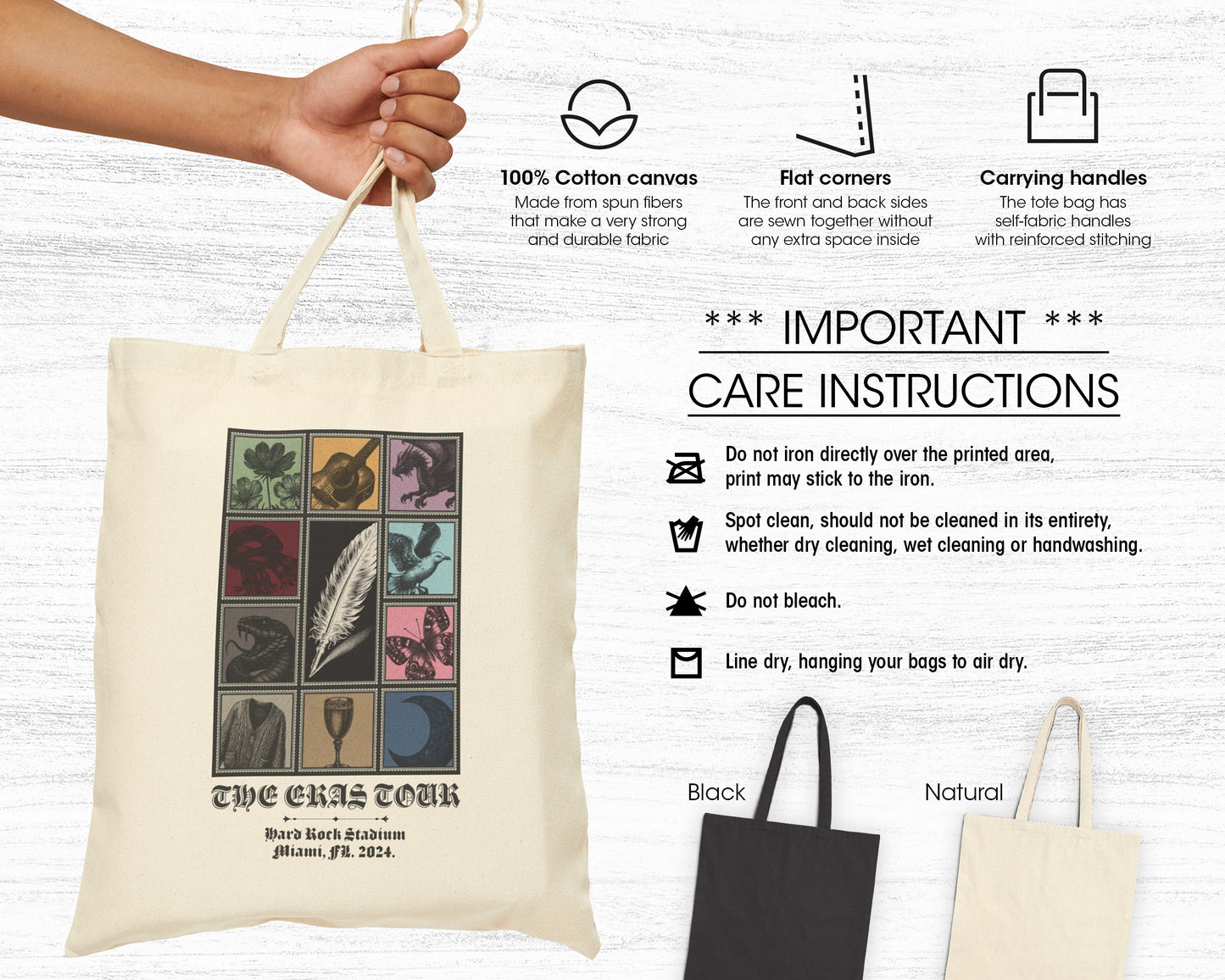 The Eras Tour medieval style cotton canvas tote bag