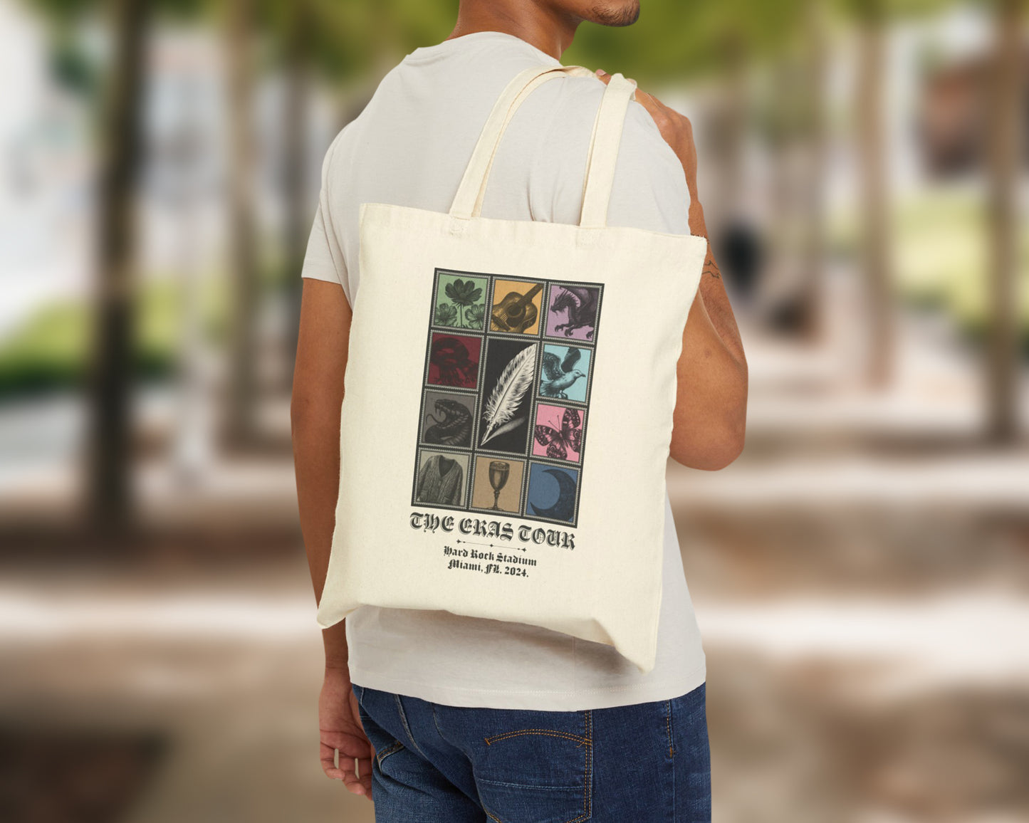 The Eras Tour medieval style cotton canvas tote bag