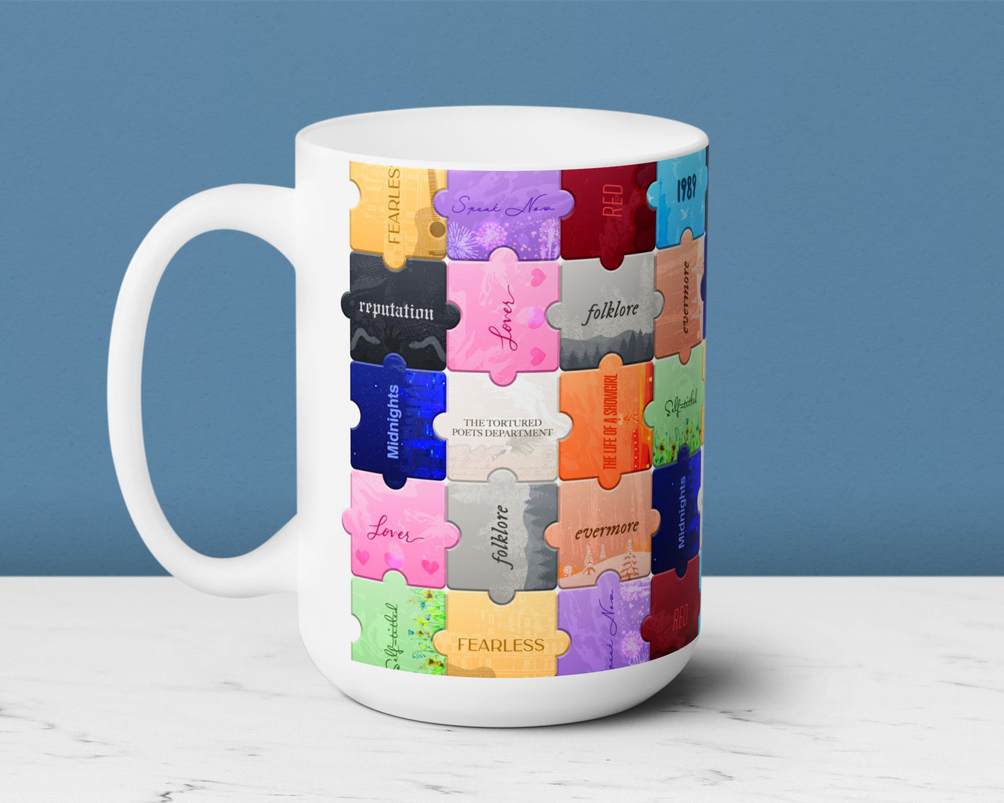 The Eras puzzles ceramic mug