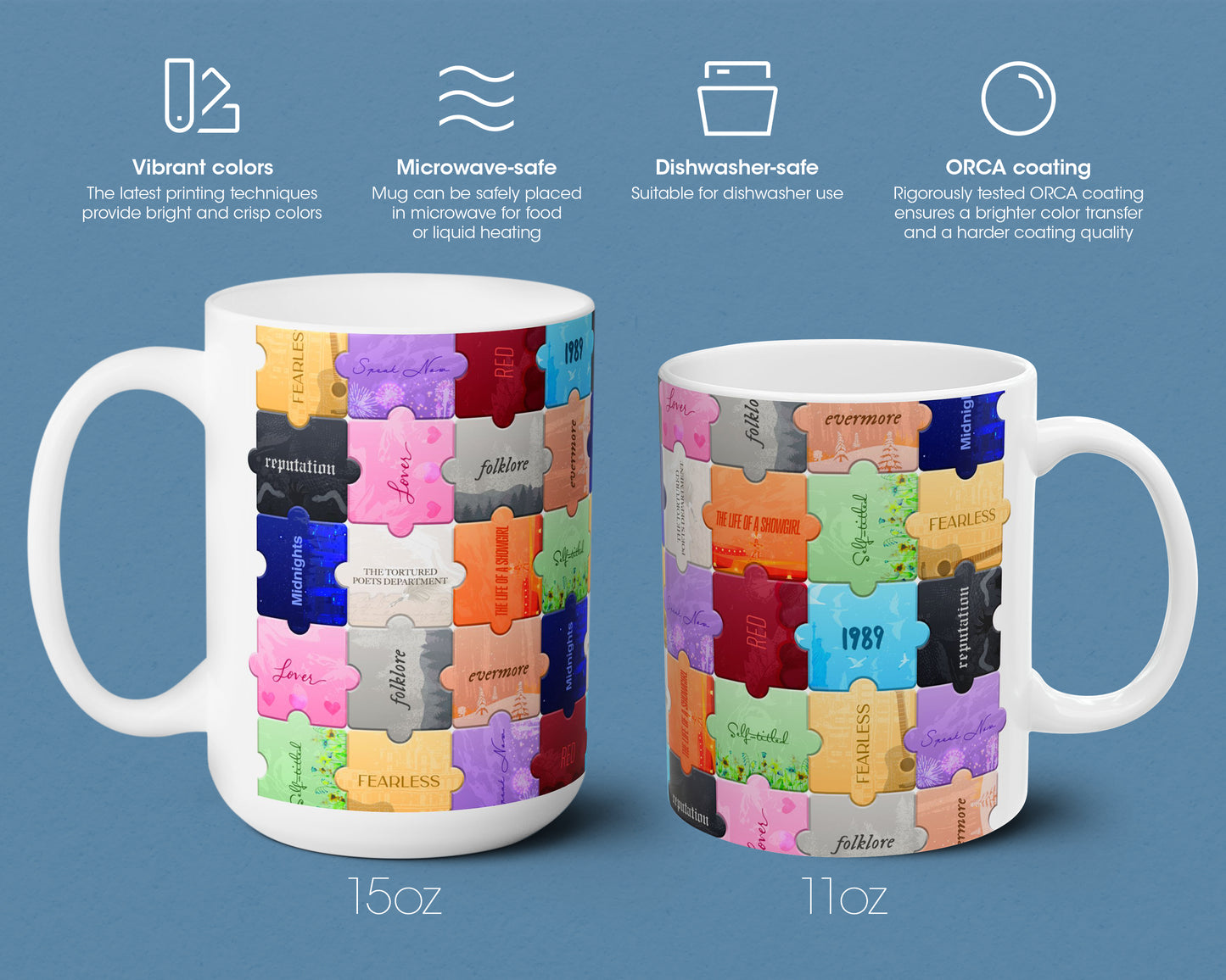 The Eras puzzles ceramic mug